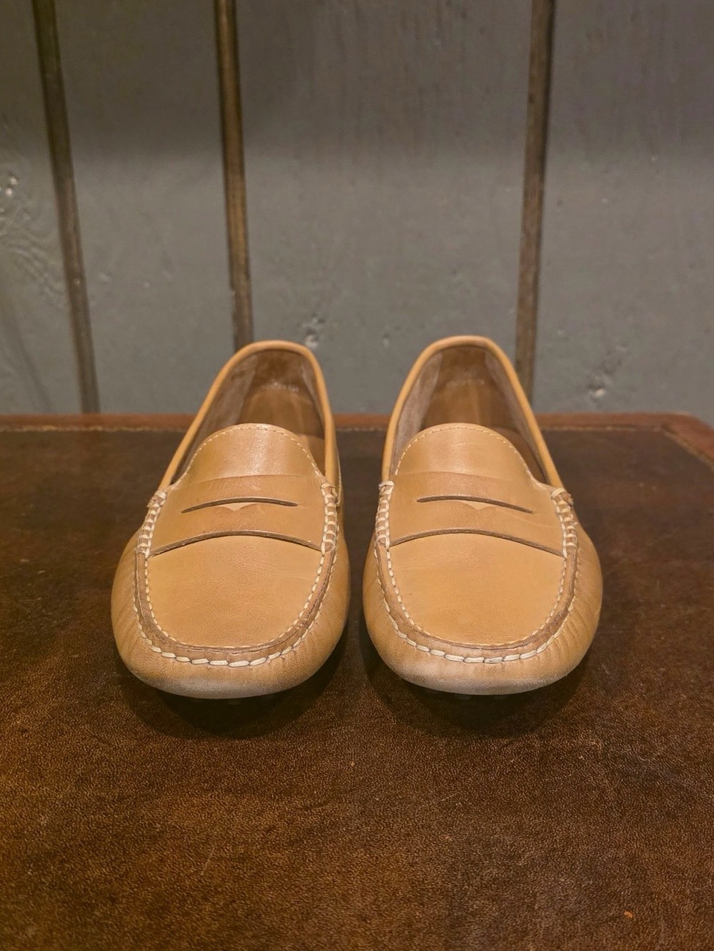 Tod's Beige/Tan Leather Penny Loafers